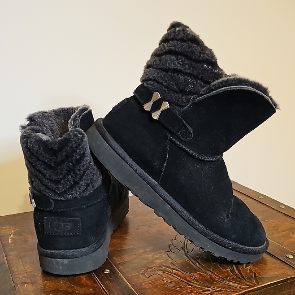 UGG Shoes - UGG Black Shearling Ankle Boots